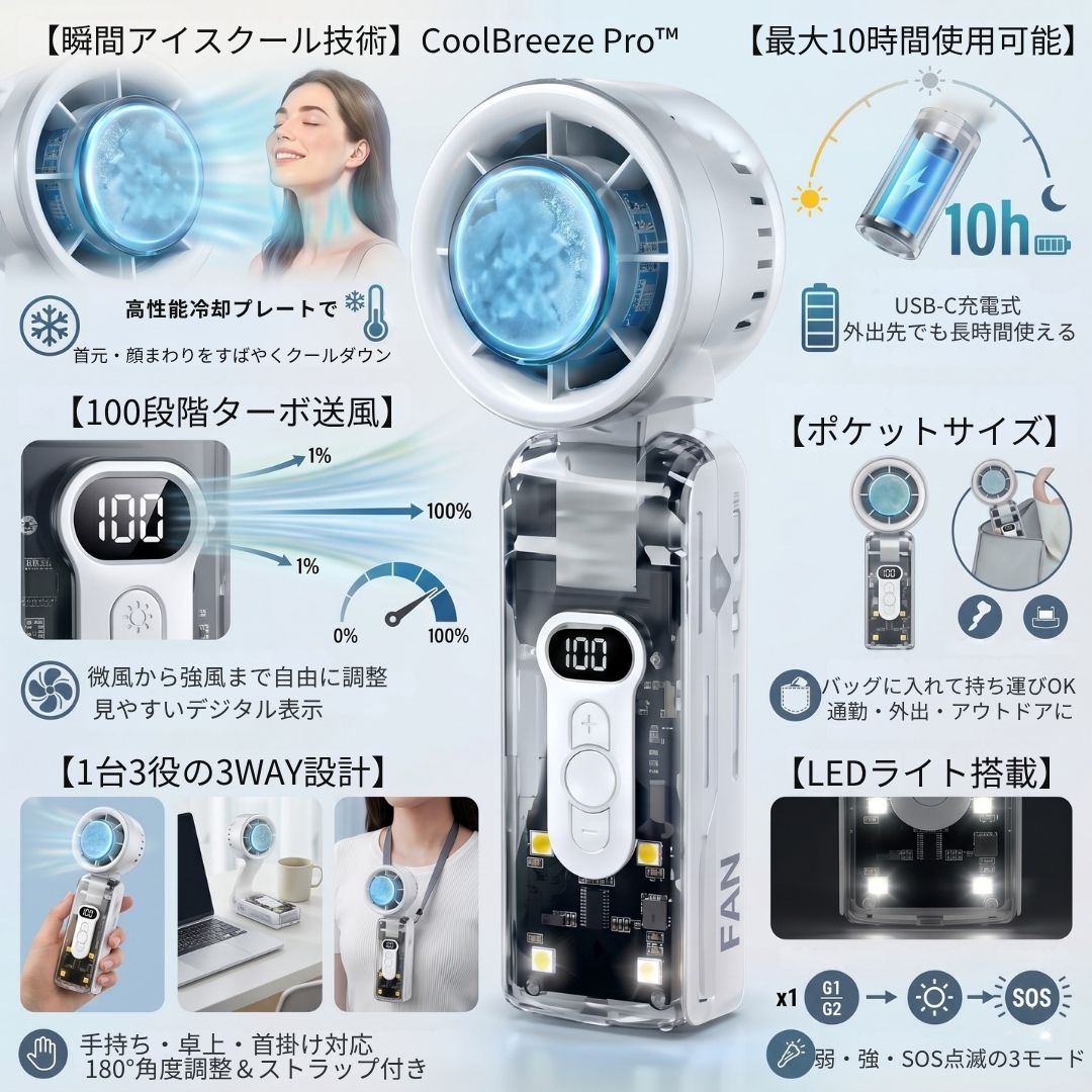 CoolBreeze Pro™ 涼風 - TEC冷却ポータブルファン