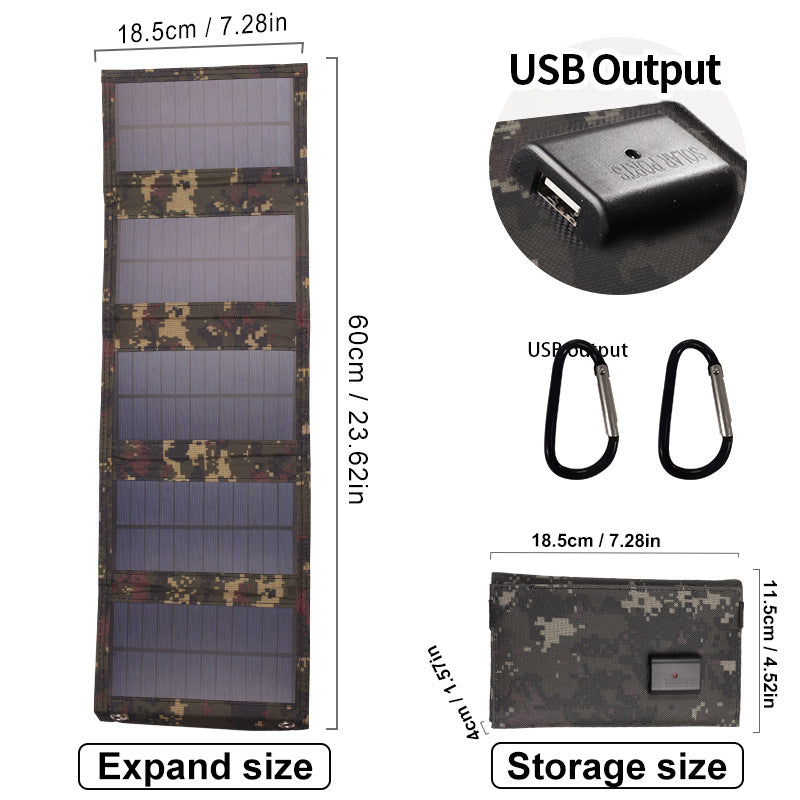 🌞⚡SolarPack Charge™ - ソーラーチャージャー折りたたみ式 5V 20W USB出力 キャンプ用🌞⚡
